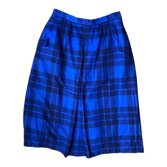Vintage Laird-Portch of Scotland Women’s Blue Tartan Plaid Wool Skirt Size 28” - Picture 3 of 16